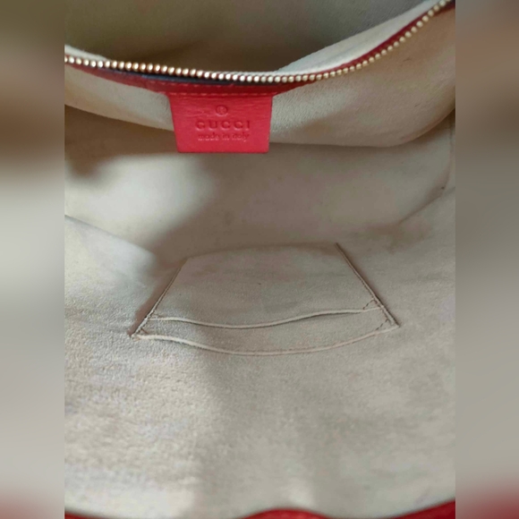 GG Supreme Monogram Linea A Foldover Tote Beige Blue Hibiscus Red - Picture 10 of 16